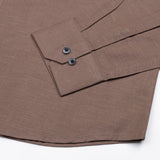 Lynthor Brown Plain Linen Button Down Shirt