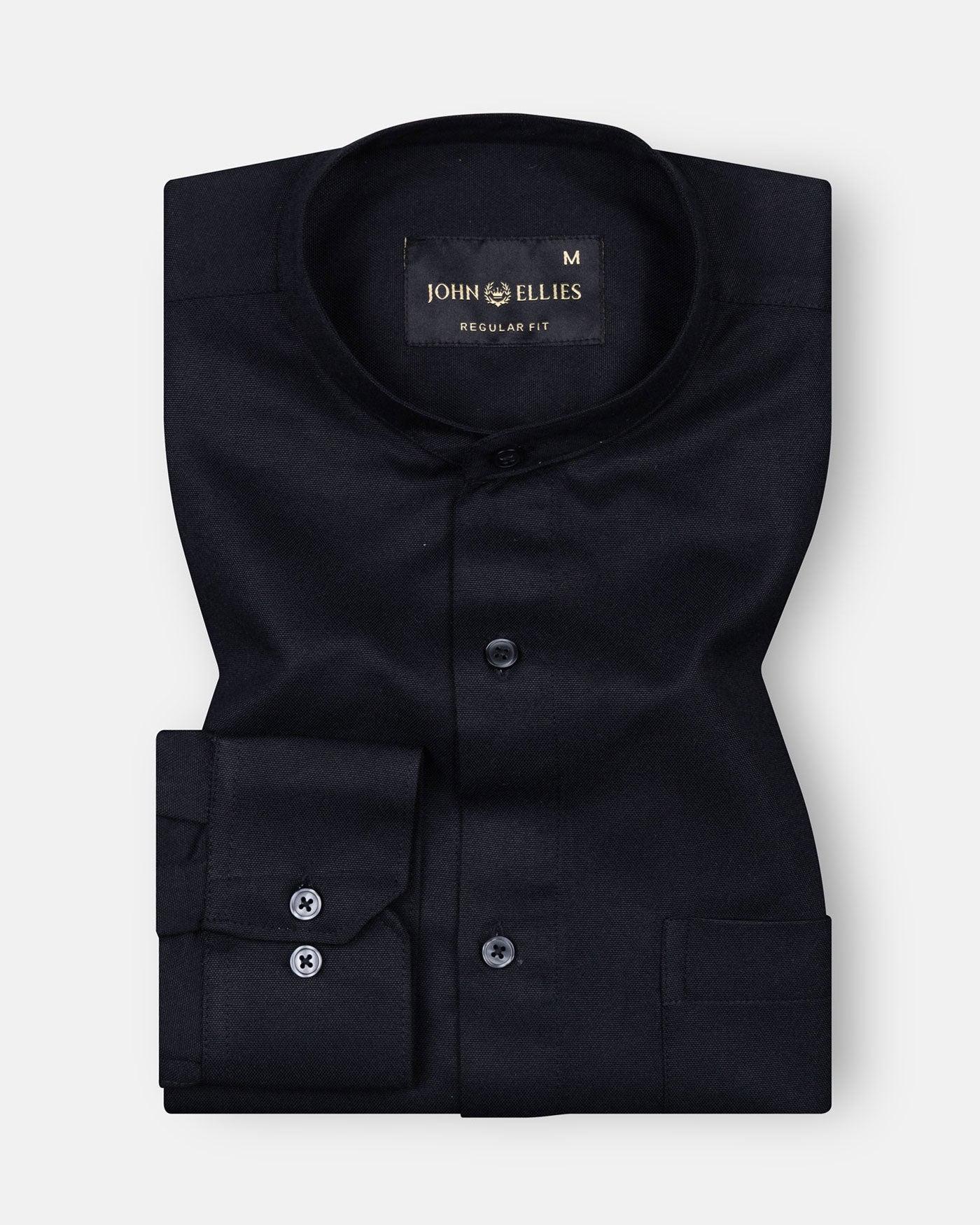 Luxline Black Oxford Plain Cotton Shirt - John Ellies