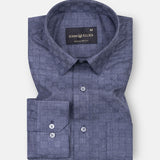 Gridon Navy Checked Premium Cotton Shirt - John Ellies