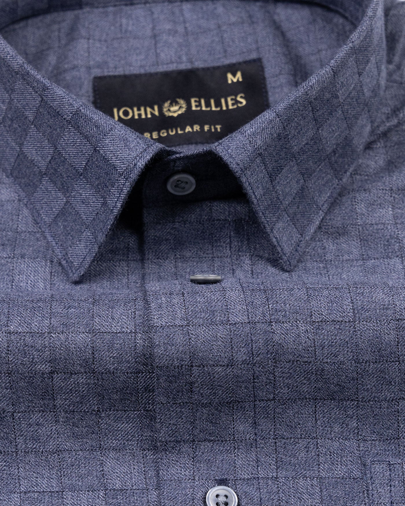 Gridon Navy Checked Premium Cotton Shirt - John Ellies