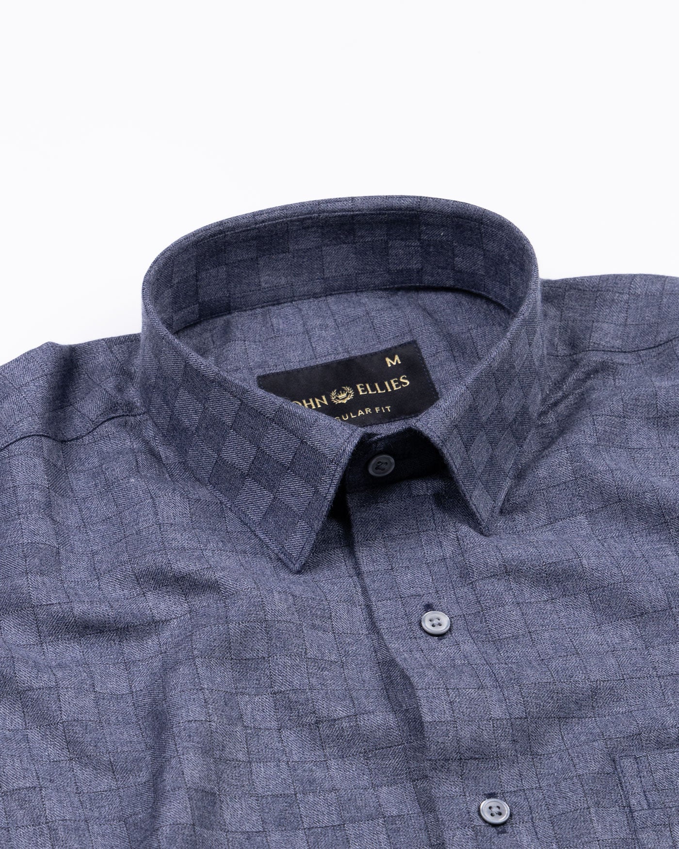 Gridon Navy Checked Premium Cotton Shirt - John Ellies