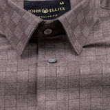 Gridon Brown Checked Premium Cotton Shirt - John Ellies