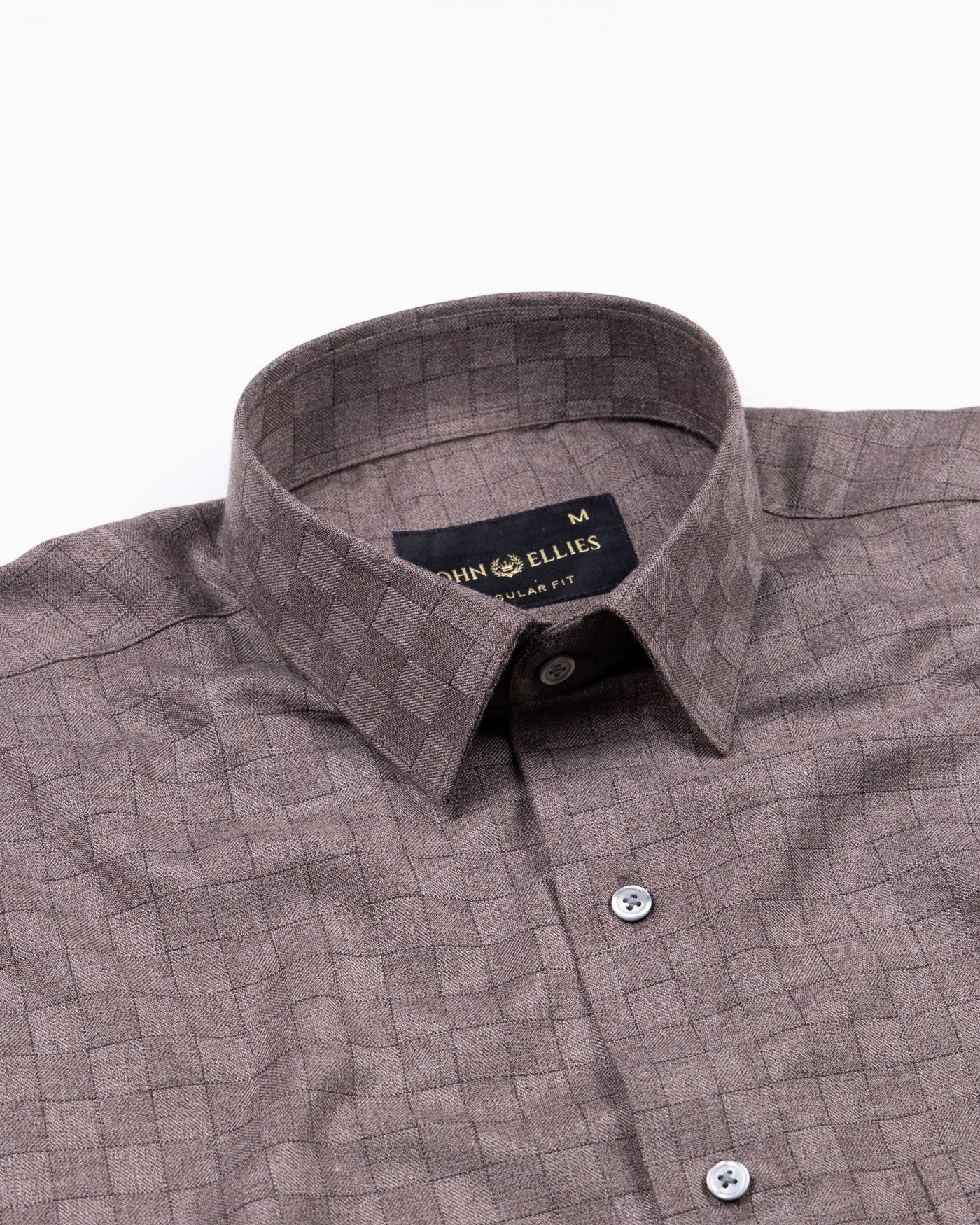 Gridon Brown Checked Premium Cotton Shirt - John Ellies