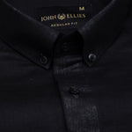 Lynthor Black Plain Linen Button Down Shirt - John Ellies