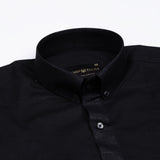 Lynthor Black Plain Linen Button Down Shirt - John Ellies