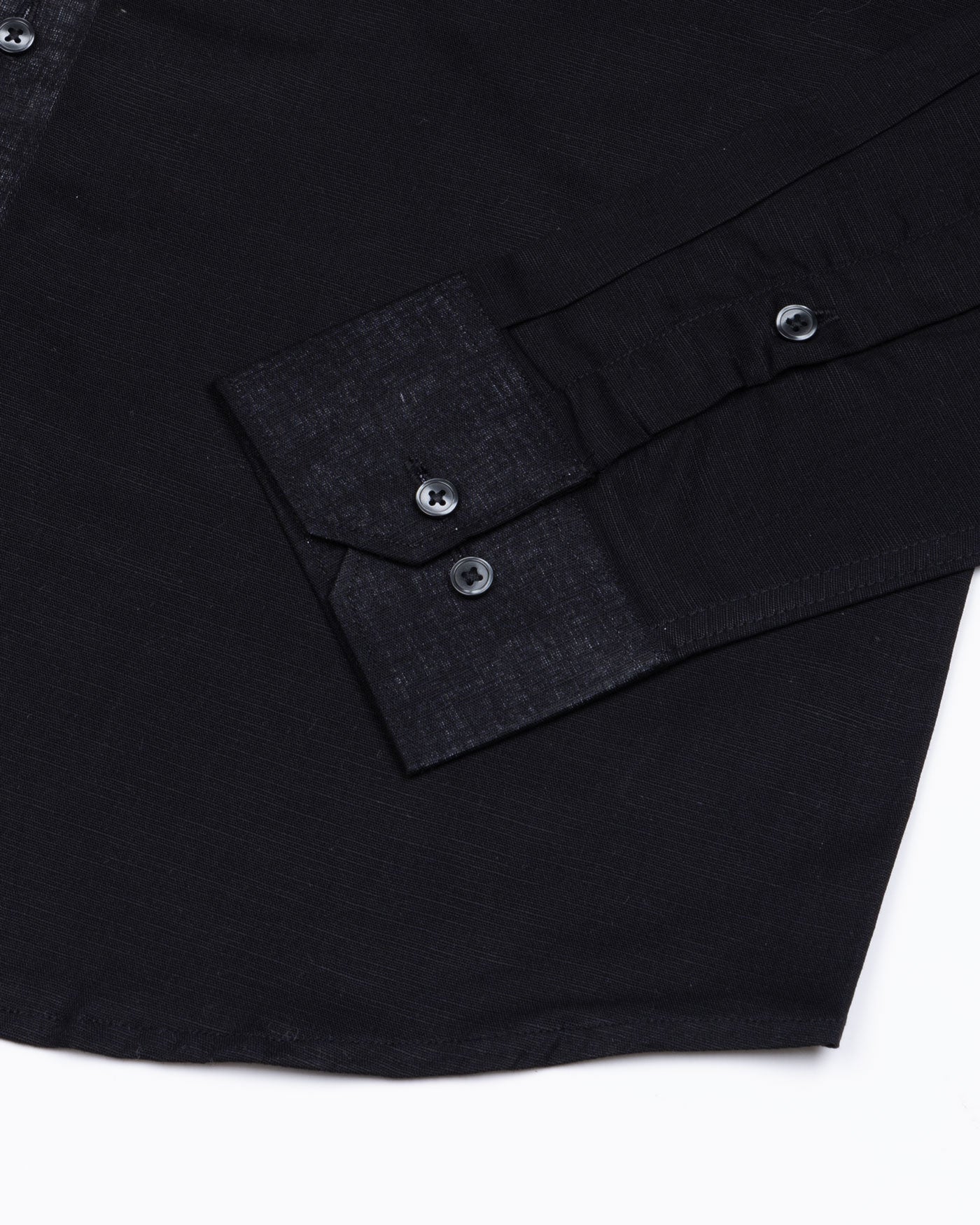 Lynthor Black Plain Linen Button Down Shirt - John Ellies