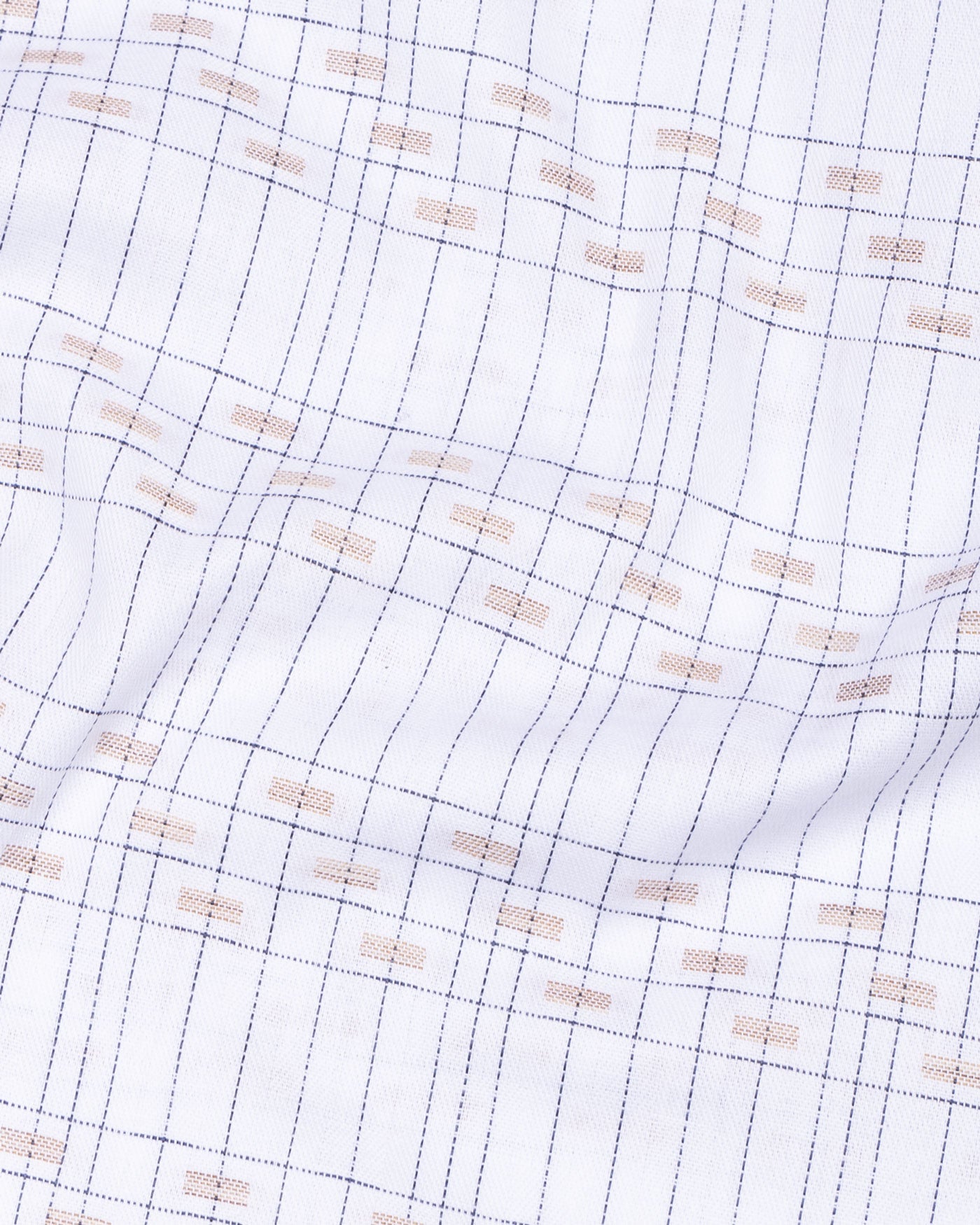 Claryon White Graph Checked Oxford Cotton Shirt - John Ellies