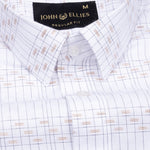 Claryon White Graph Checked Oxford Cotton Shirt - John Ellies