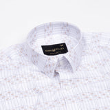 Claryon White Graph Checked Oxford Cotton Shirt - John Ellies