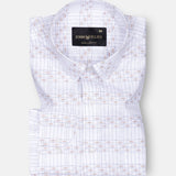 Claryon White Graph Checked Oxford Cotton Shirt - John Ellies