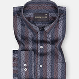 Floral Grey Cotton Printed Shirt - John Ellies