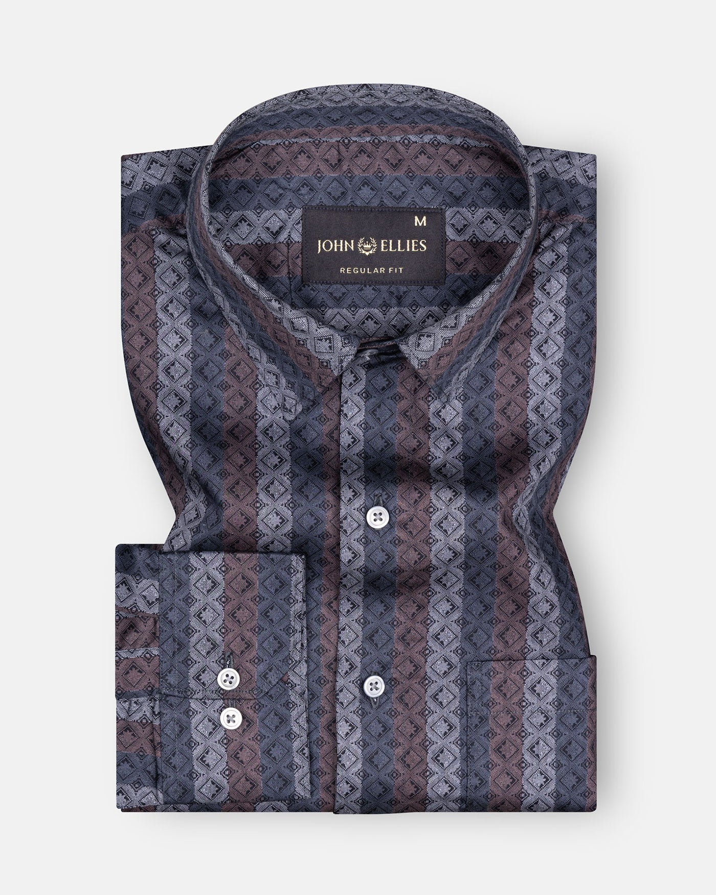 Floral Grey Cotton Printed Shirt - John Ellies