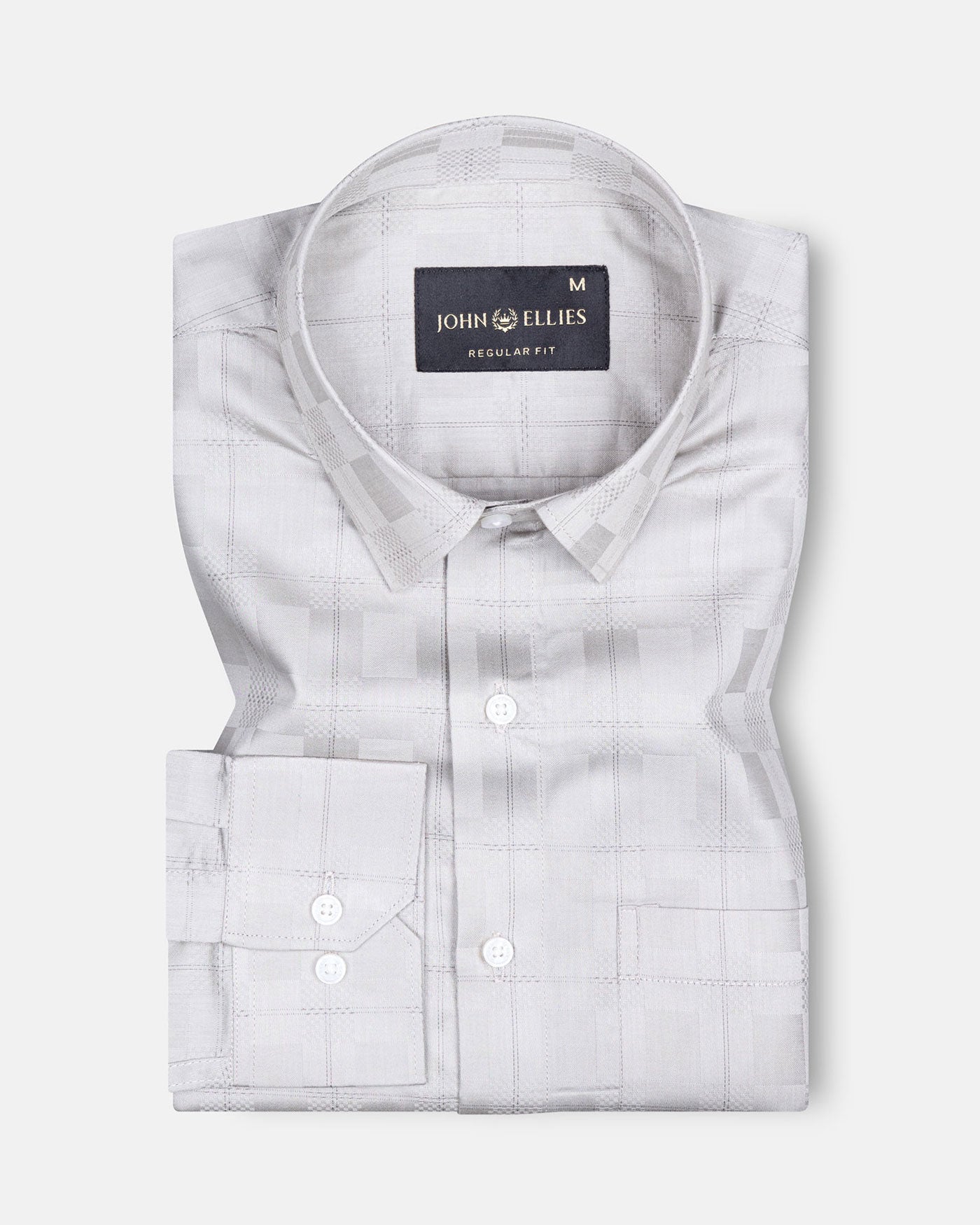 Zenvia Olive Checked Dobby Cotton Shirt - John Ellies