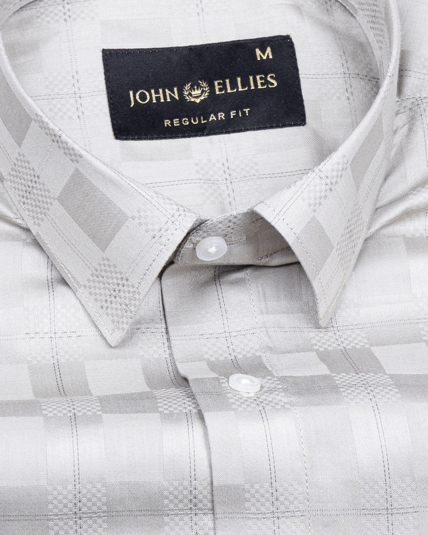 Zenvia Olive Checked Dobby Cotton Shirt - John Ellies