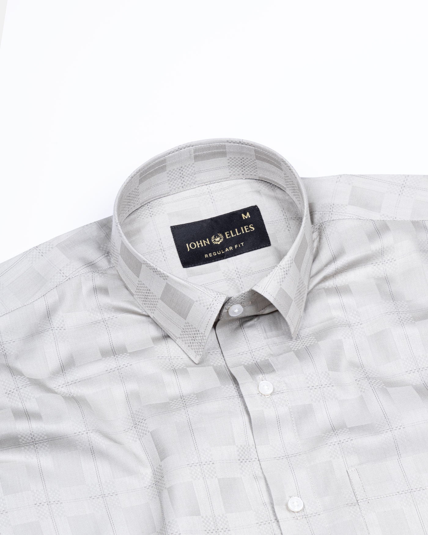 Zenvia Olive Checked Dobby Cotton Shirt - John Ellies