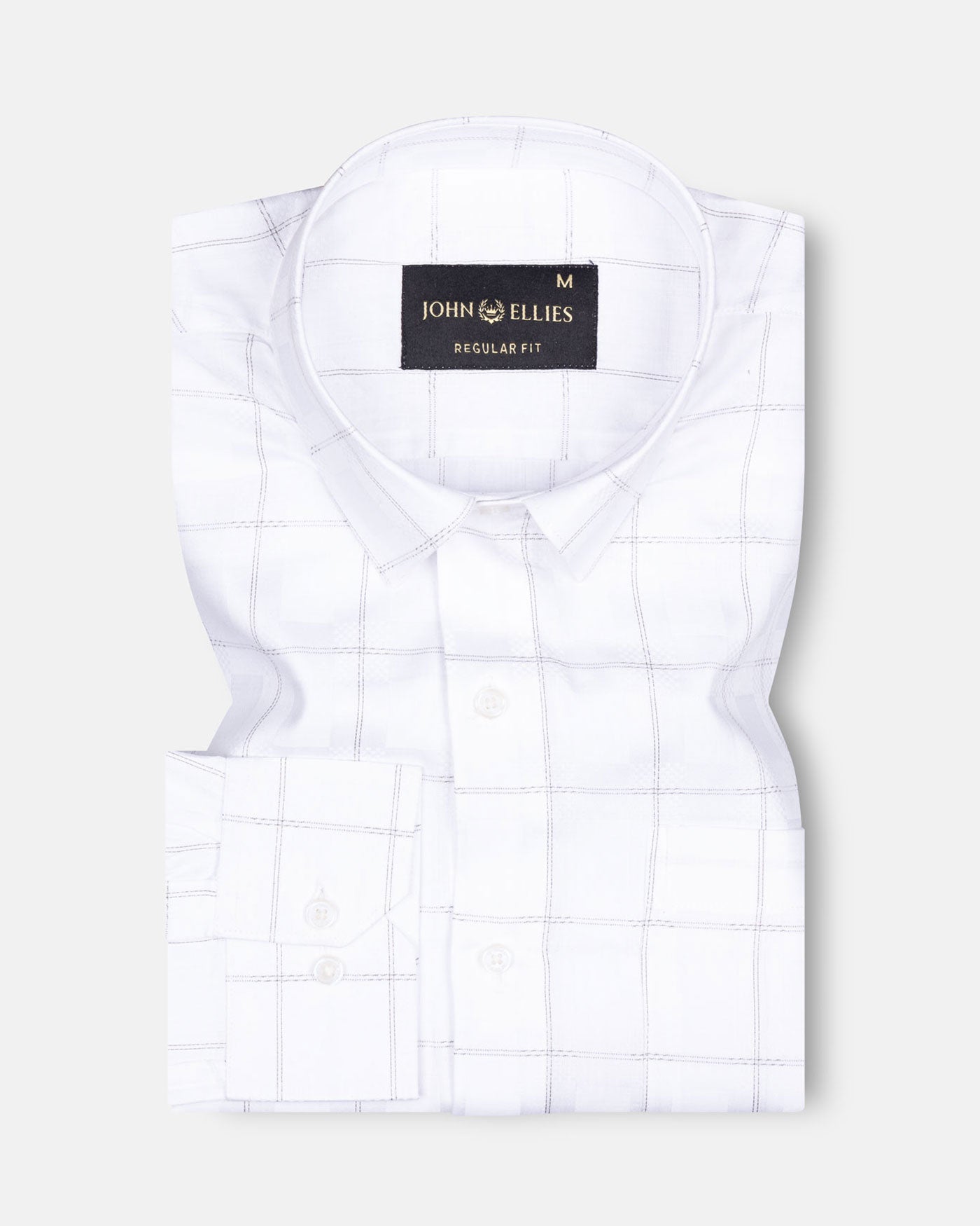 Zenvia White Checked Dobby Cotton Shirt - John Ellies