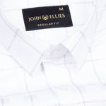 Zenvia White Checked Dobby Cotton Shirt - John Ellies