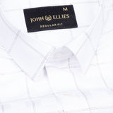 Zenvia White Checked Dobby Cotton Shirt - John Ellies