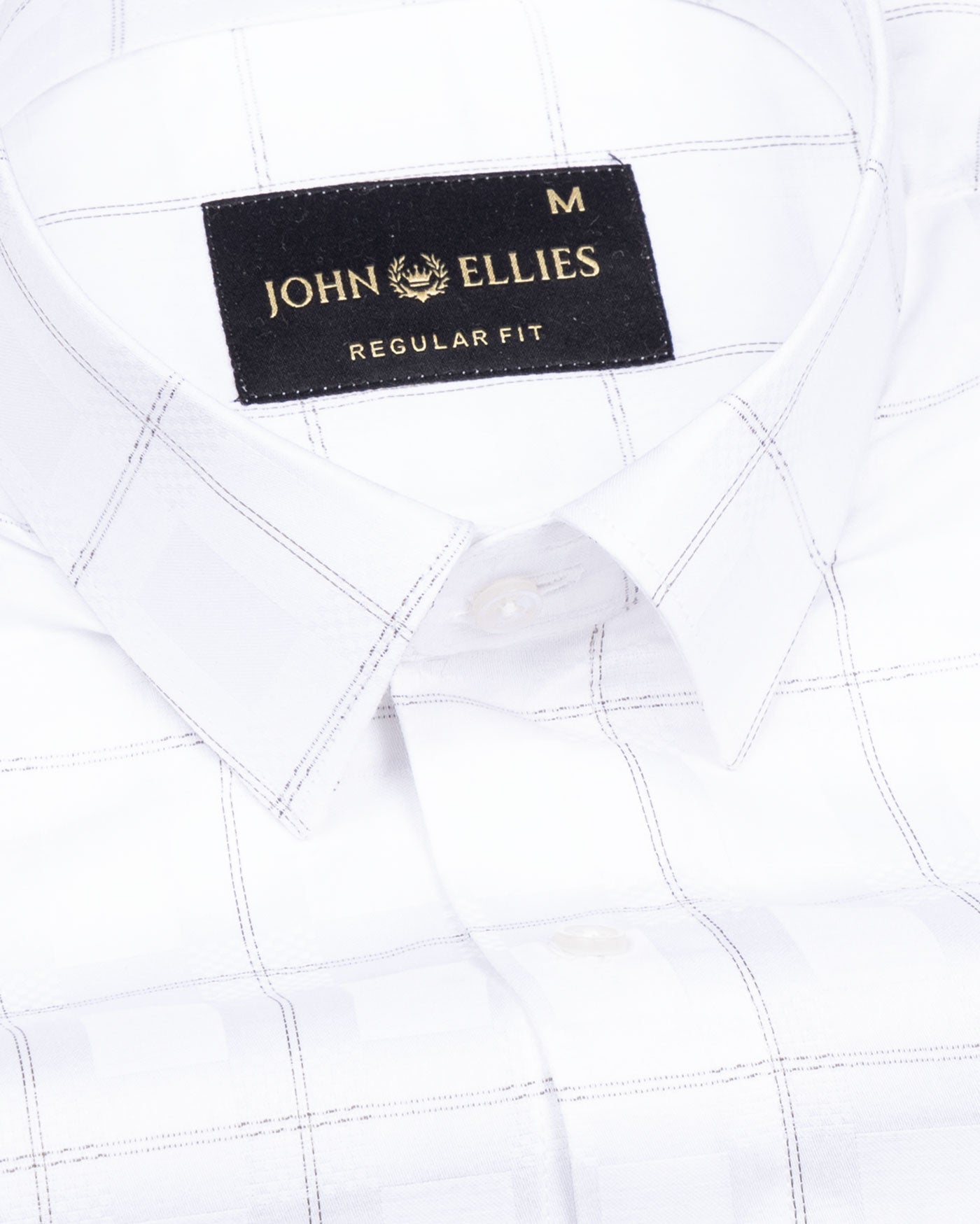 Zenvia White Checked Dobby Cotton Shirt - John Ellies