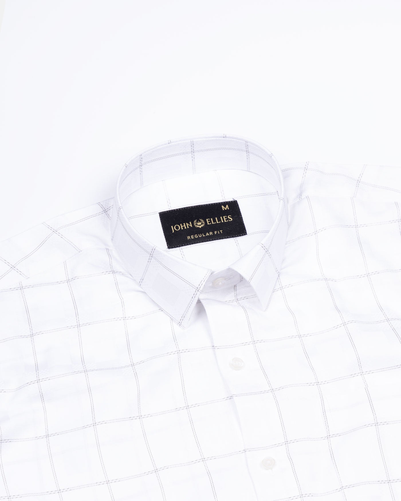 Zenvia White Checked Dobby Cotton Shirt - John Ellies