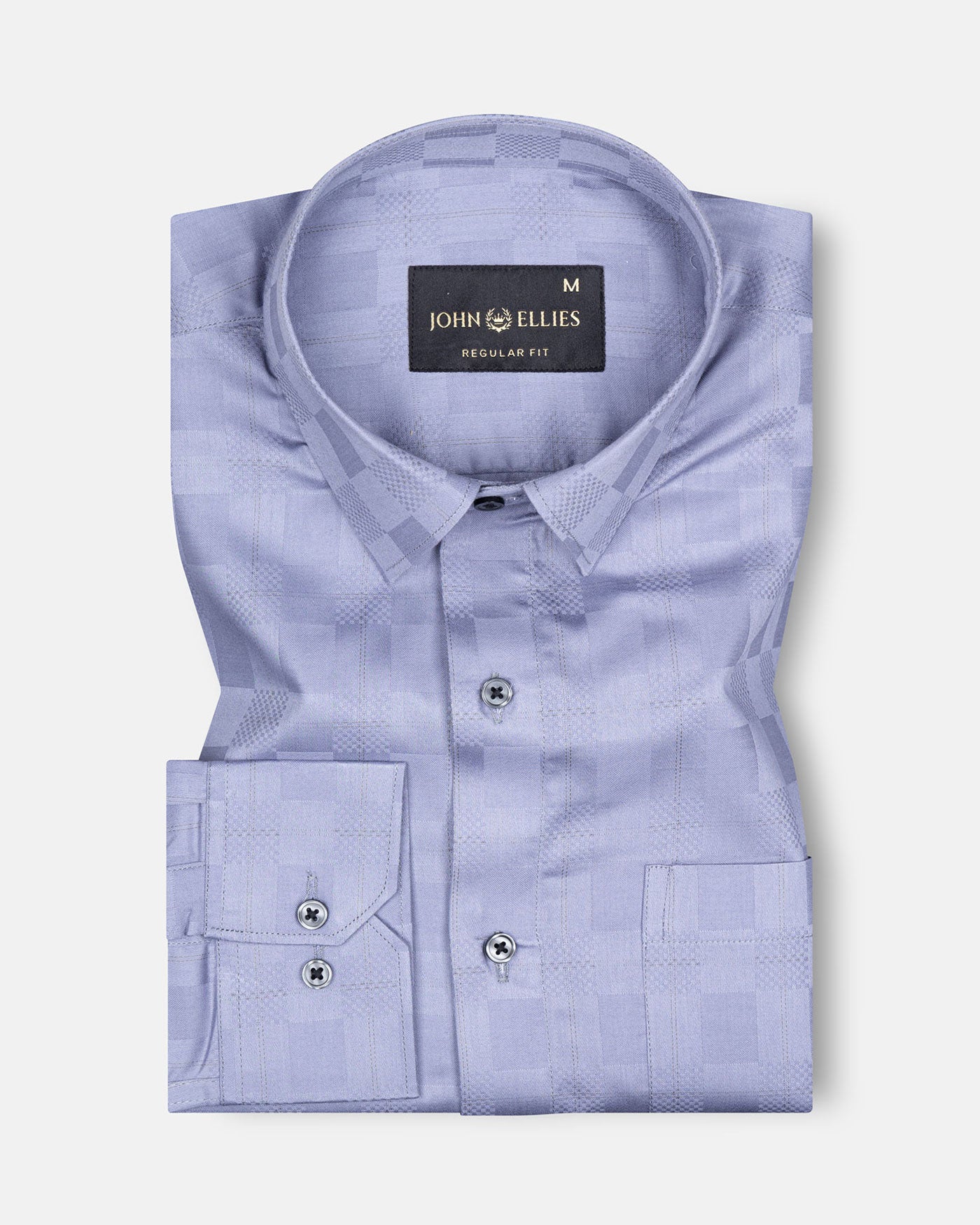 Zenvia Grey Checked Dobby Cotton Shirt - John Ellies