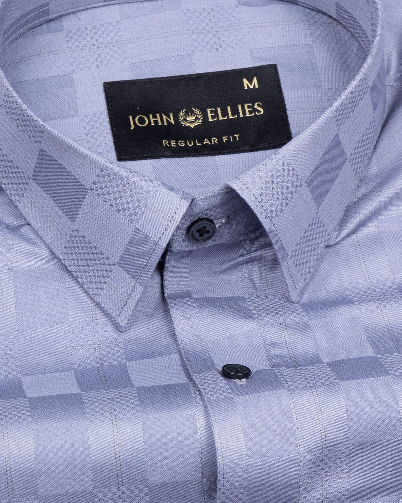 Zenvia Grey Checked Dobby Cotton Shirt - John Ellies