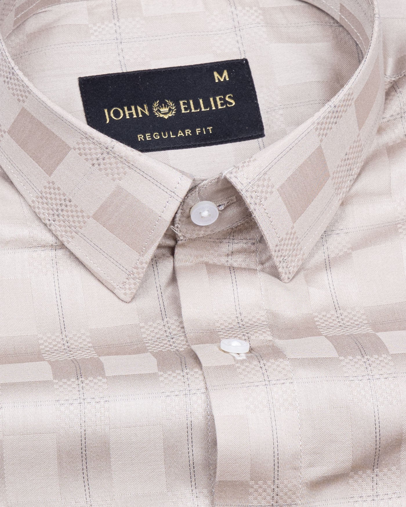 Zenvia Brown Checked Dobby Cotton Shirt - John Ellies