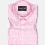 Zenvia Pink Checked Dobby Cotton Shirt - John Ellies