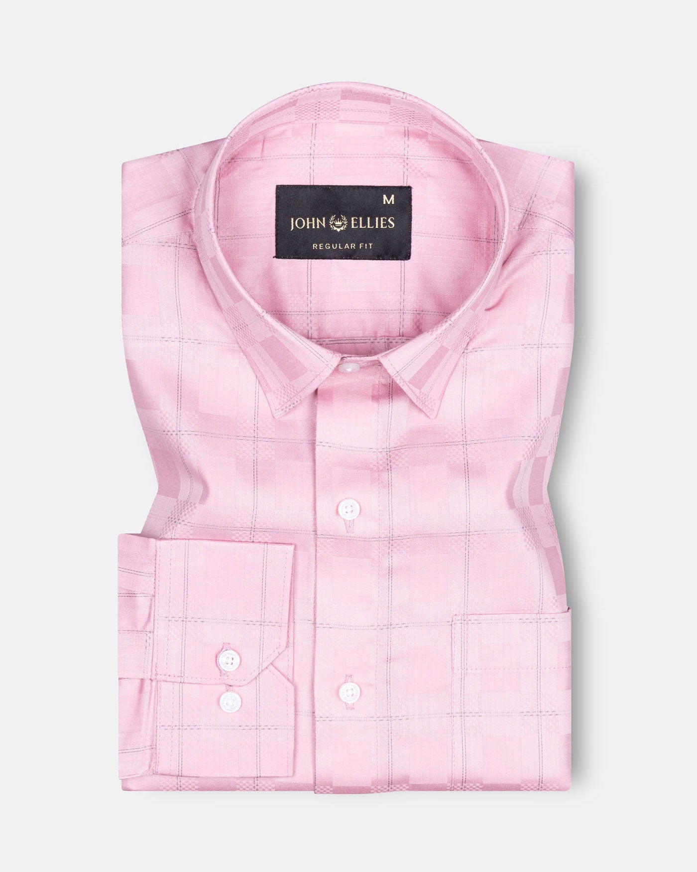 Zenvia Pink Checked Dobby Cotton Shirt - John Ellies