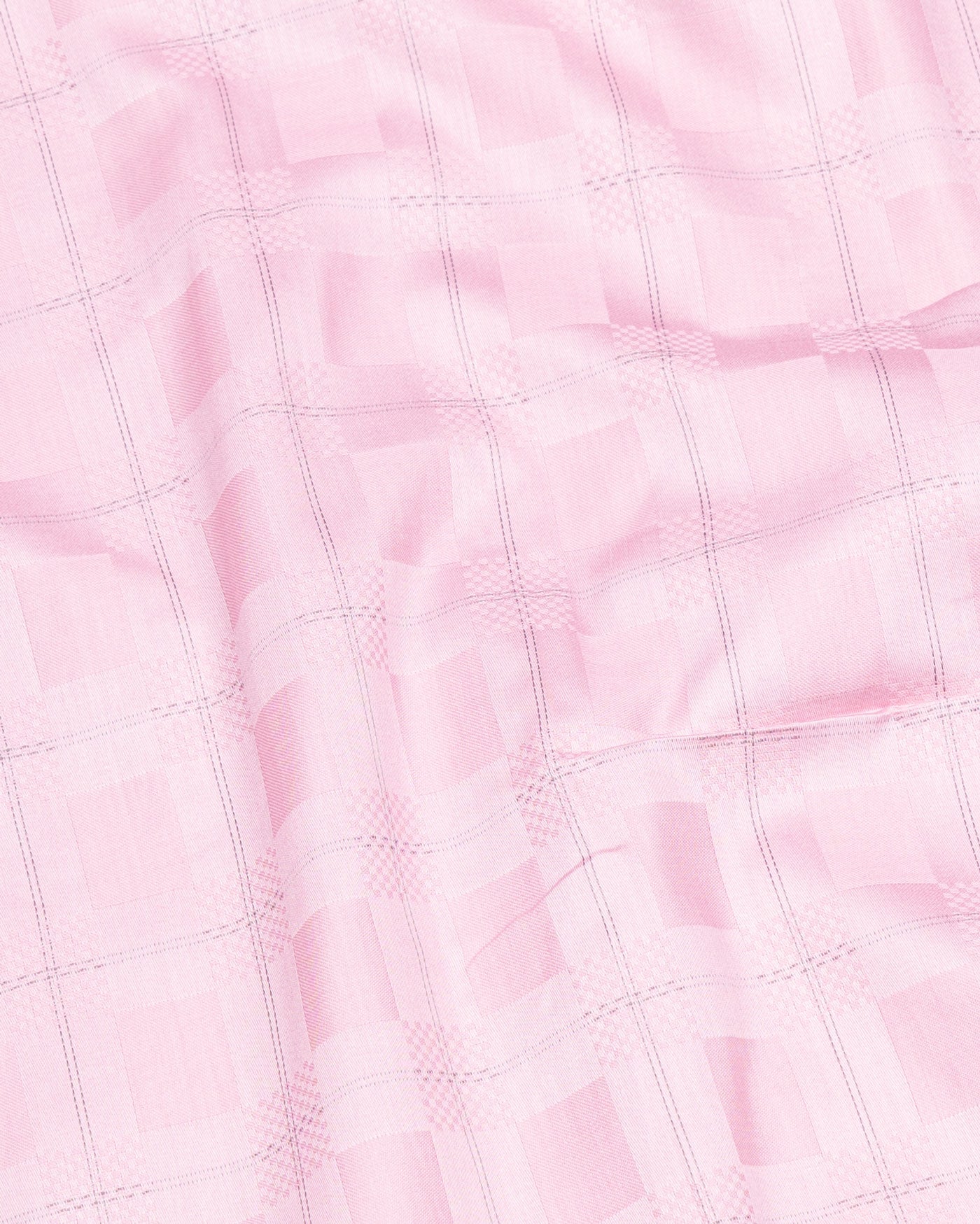 Zenvia Pink Checked Dobby Cotton Shirt - John Ellies