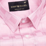 Zenvia Pink Checked Dobby Cotton Shirt - John Ellies