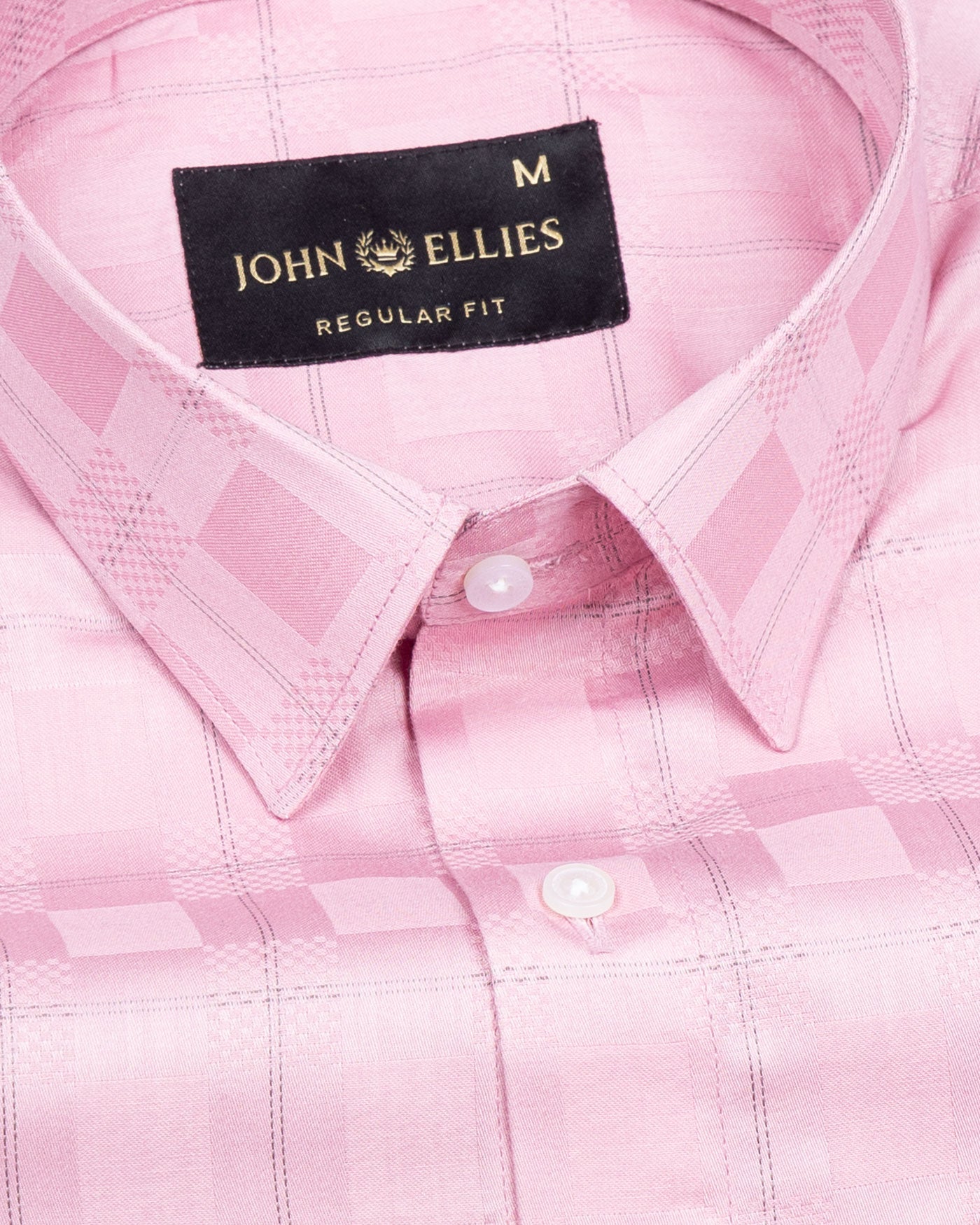 Zenvia Pink Checked Dobby Cotton Shirt - John Ellies