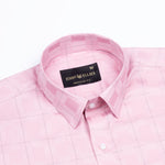 Zenvia Pink Checked Dobby Cotton Shirt - John Ellies