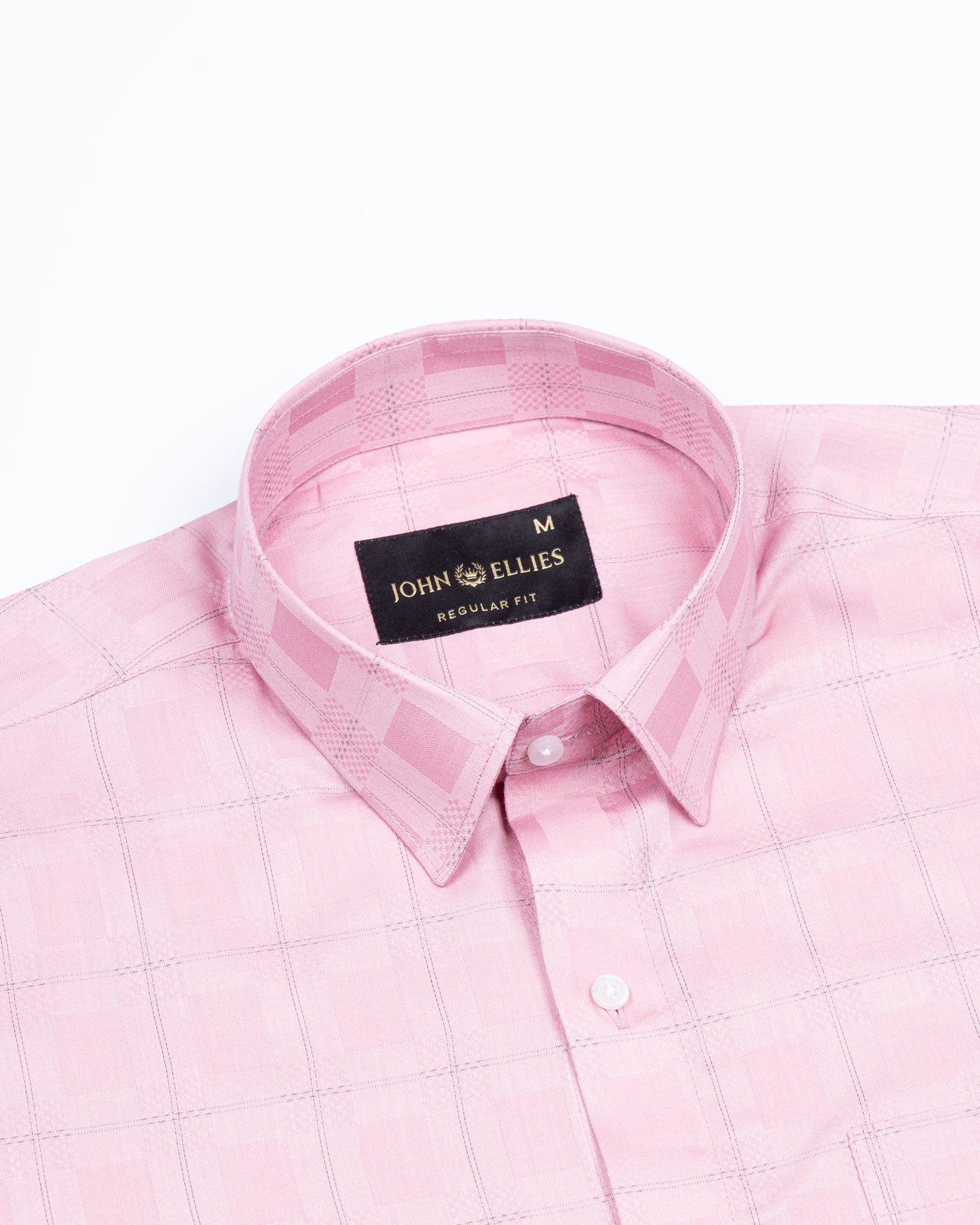 Zenvia Pink Checked Dobby Cotton Shirt - John Ellies