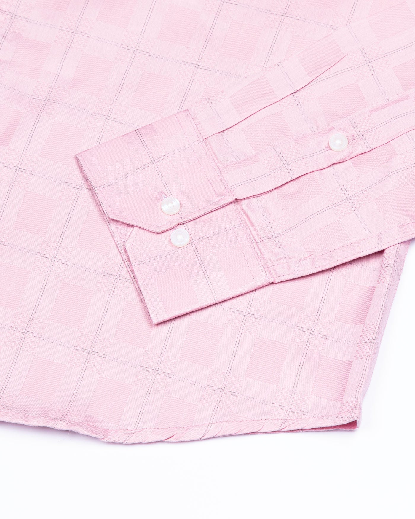 Zenvia Pink Checked Dobby Cotton Shirt - John Ellies