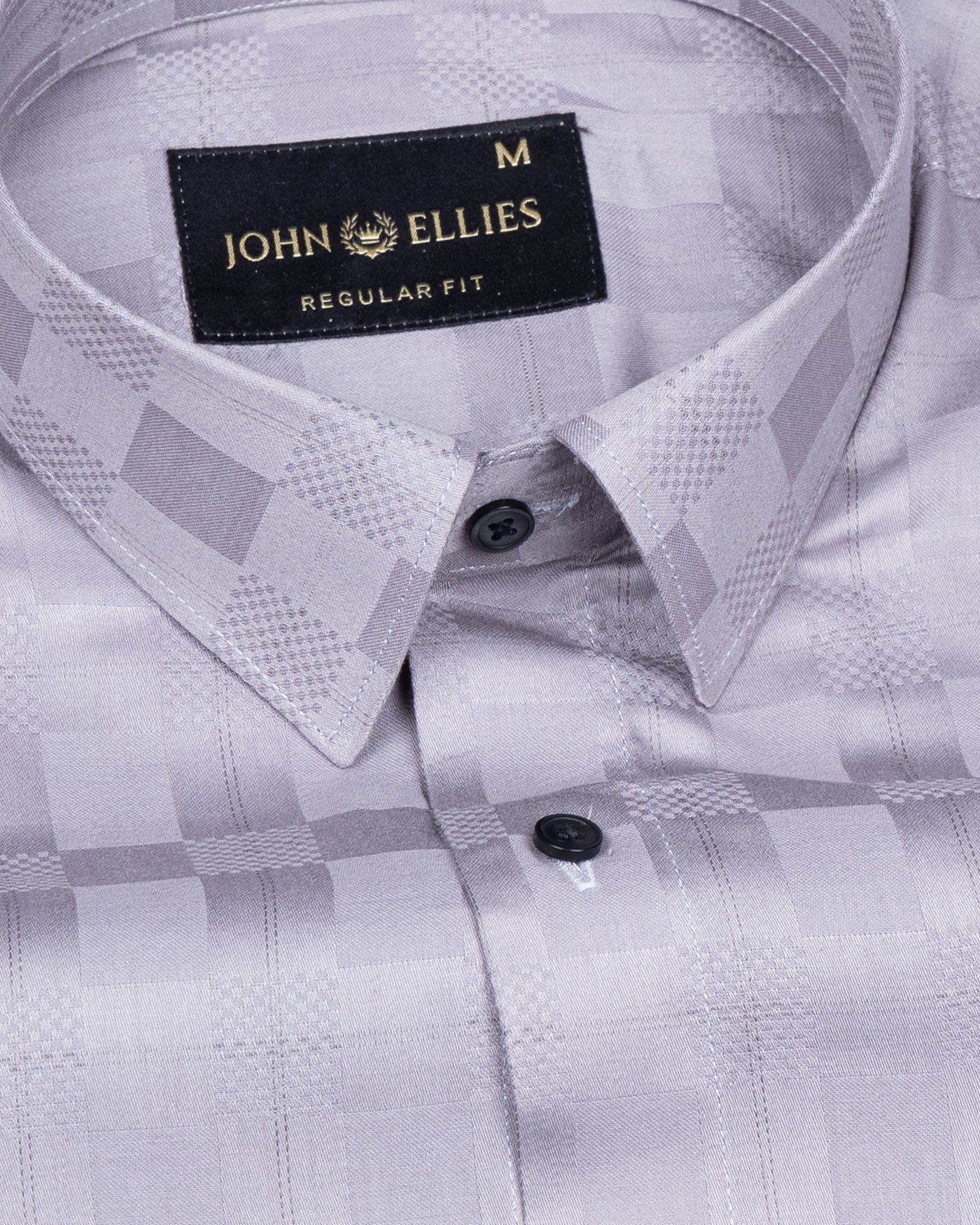 Zenvia Silver Checked Dobby Cotton Shirt - John Ellies