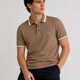 Marfill Brown Cotton Polo T-Shirt