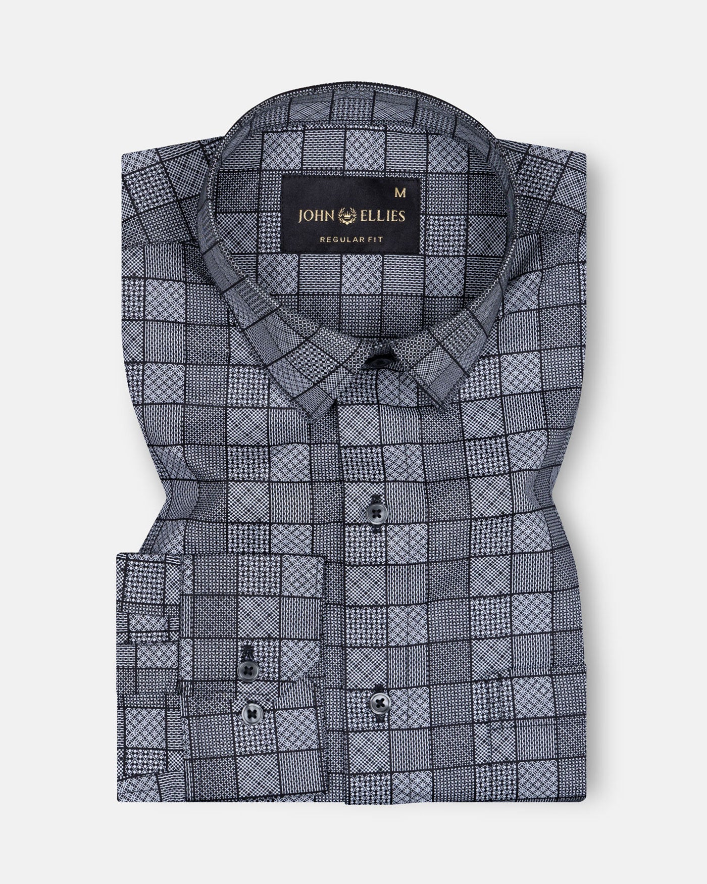 Veznor Black Giza Cotton Printed Shirt - John Ellies