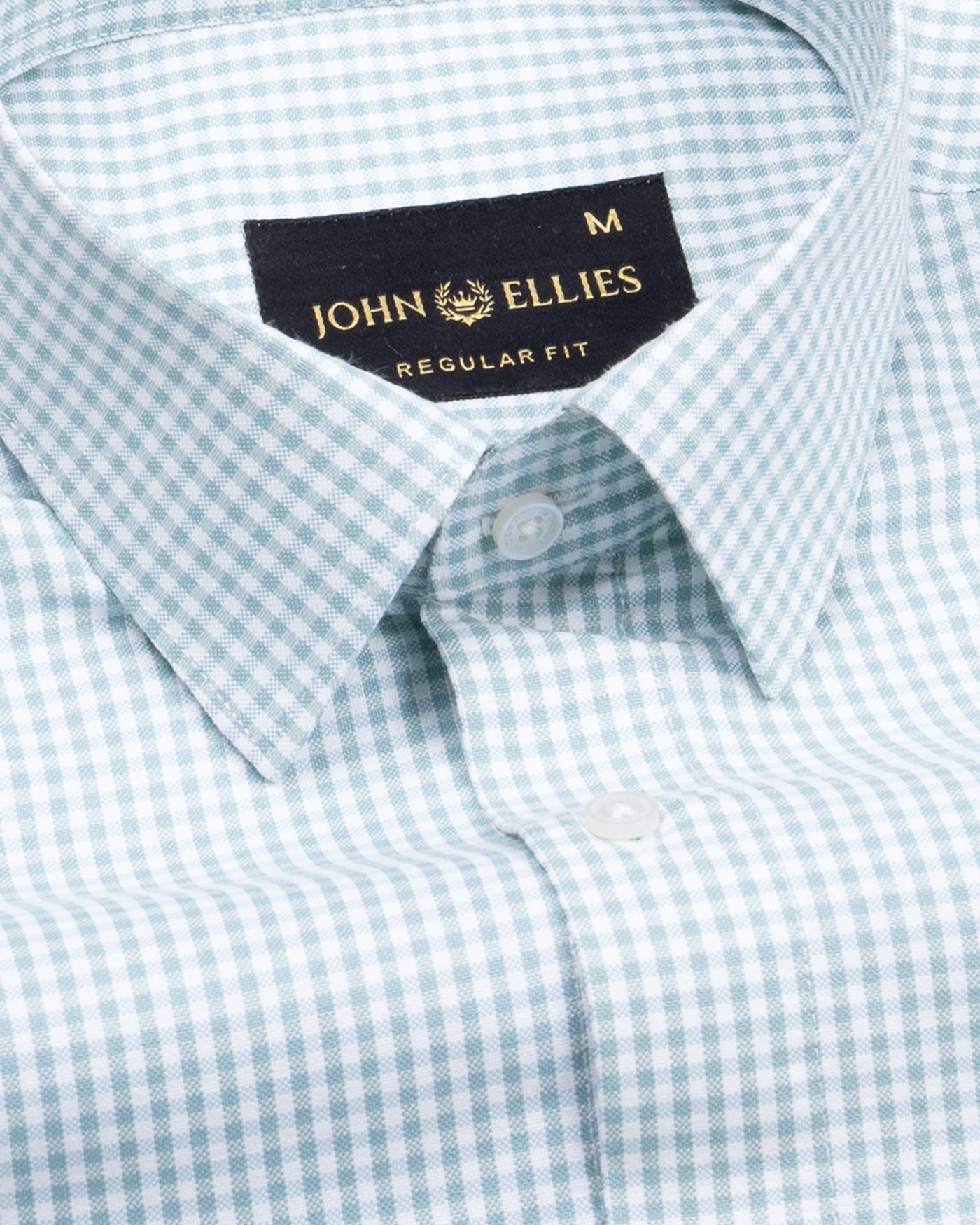 Primus Green Gingham Oxford Cotton Shirt - John Ellies