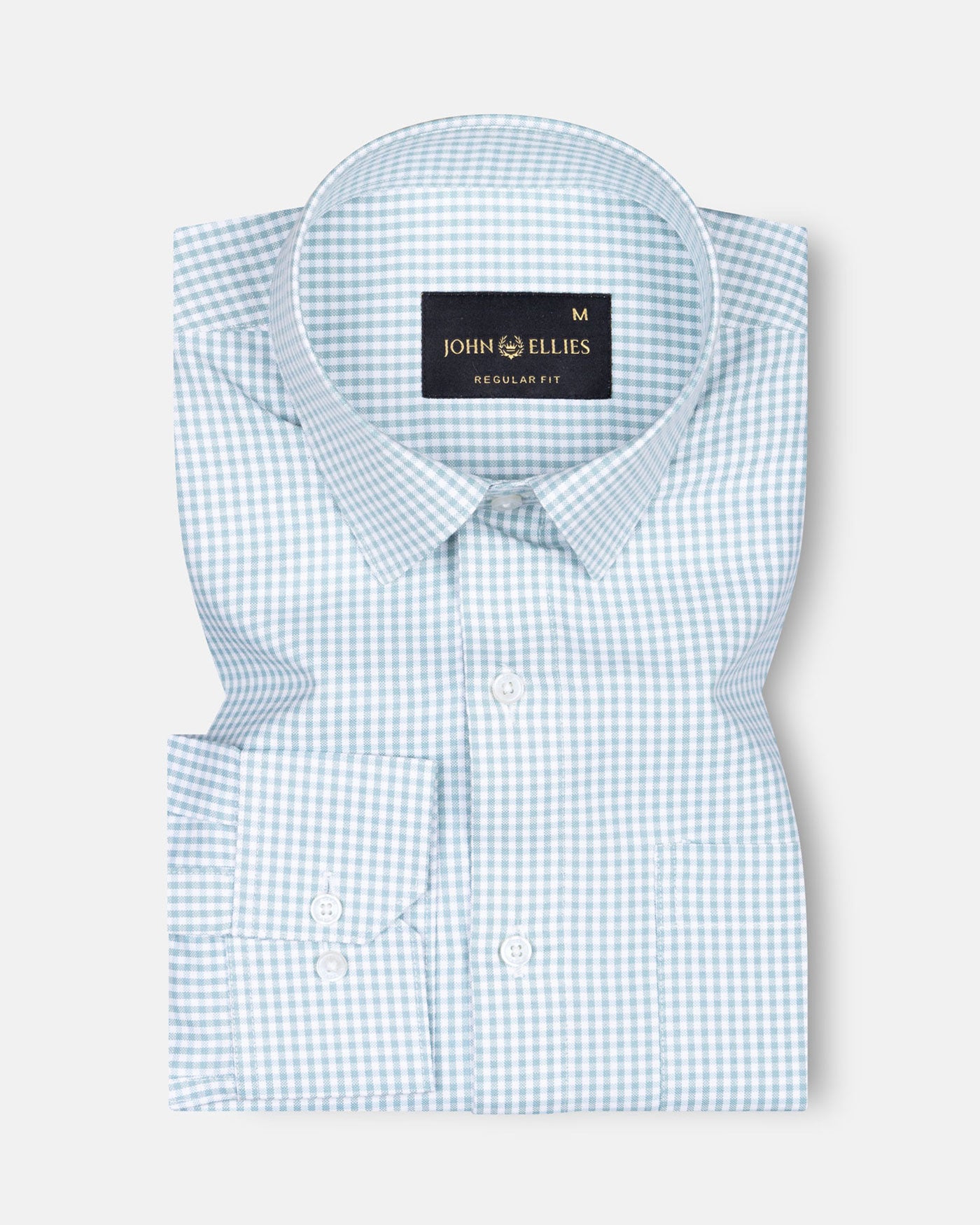 Primus Green Gingham Oxford Cotton Shirt - John Ellies