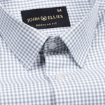 Primus Grey Gingham Oxford Cotton Shirt - John Ellies