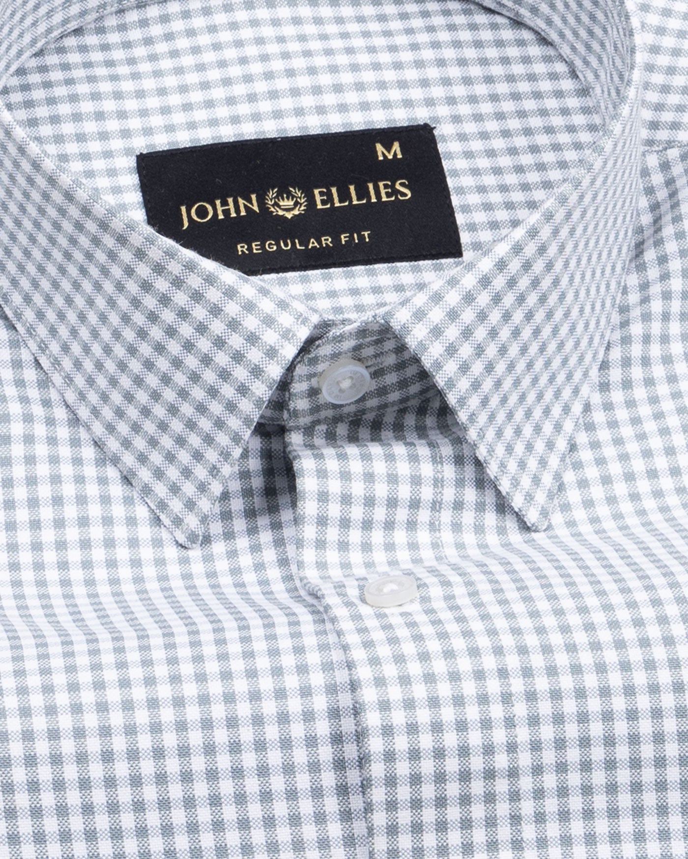 Primus Grey Gingham Oxford Cotton Shirt - John Ellies