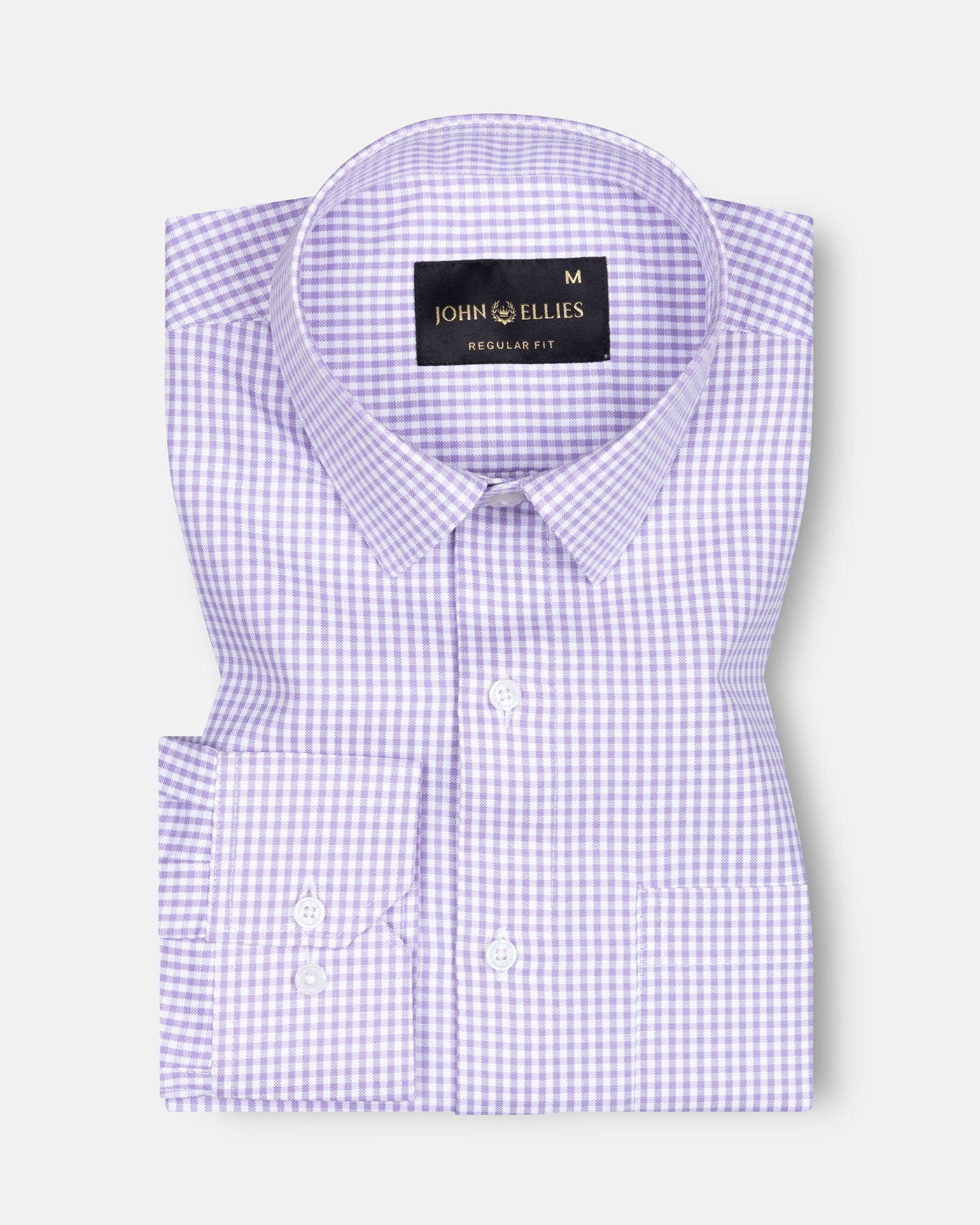 Primus Lavender Gingham Oxford Cotton Shirt - John Ellies