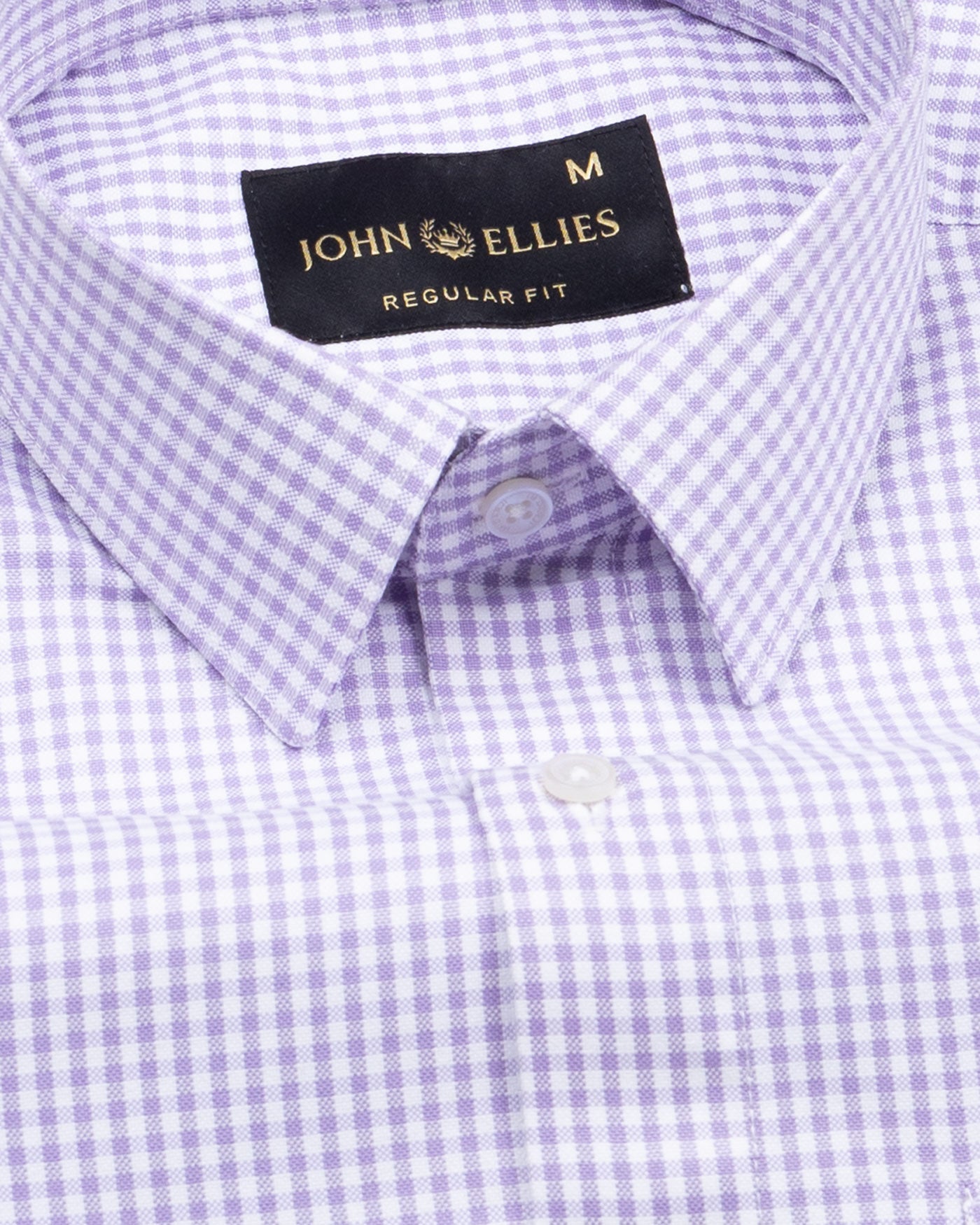 Primus Lavender Gingham Oxford Cotton Shirt - John Ellies