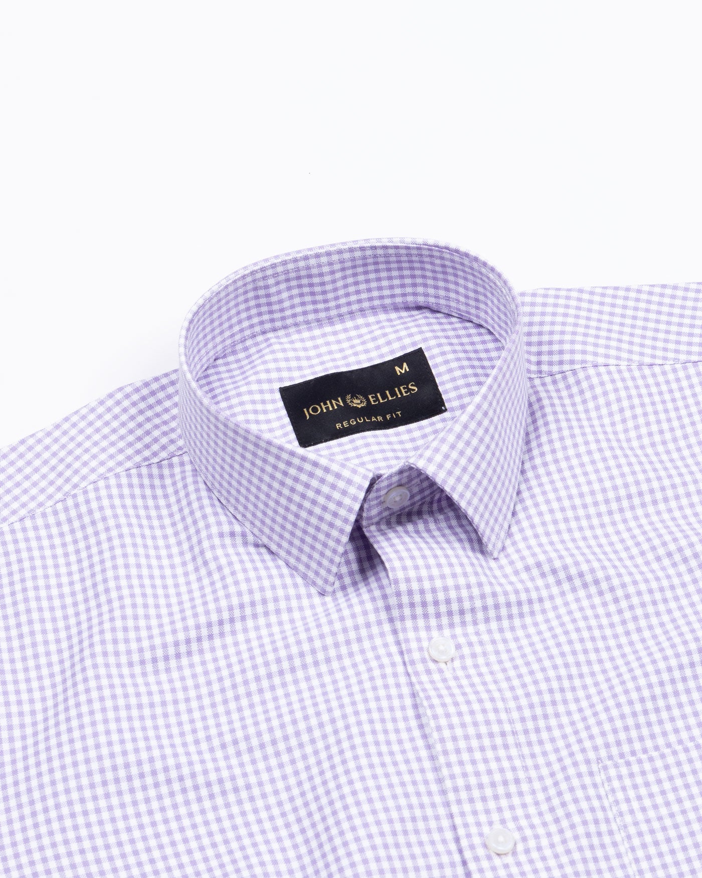 Primus Lavender Gingham Oxford Cotton Shirt - John Ellies