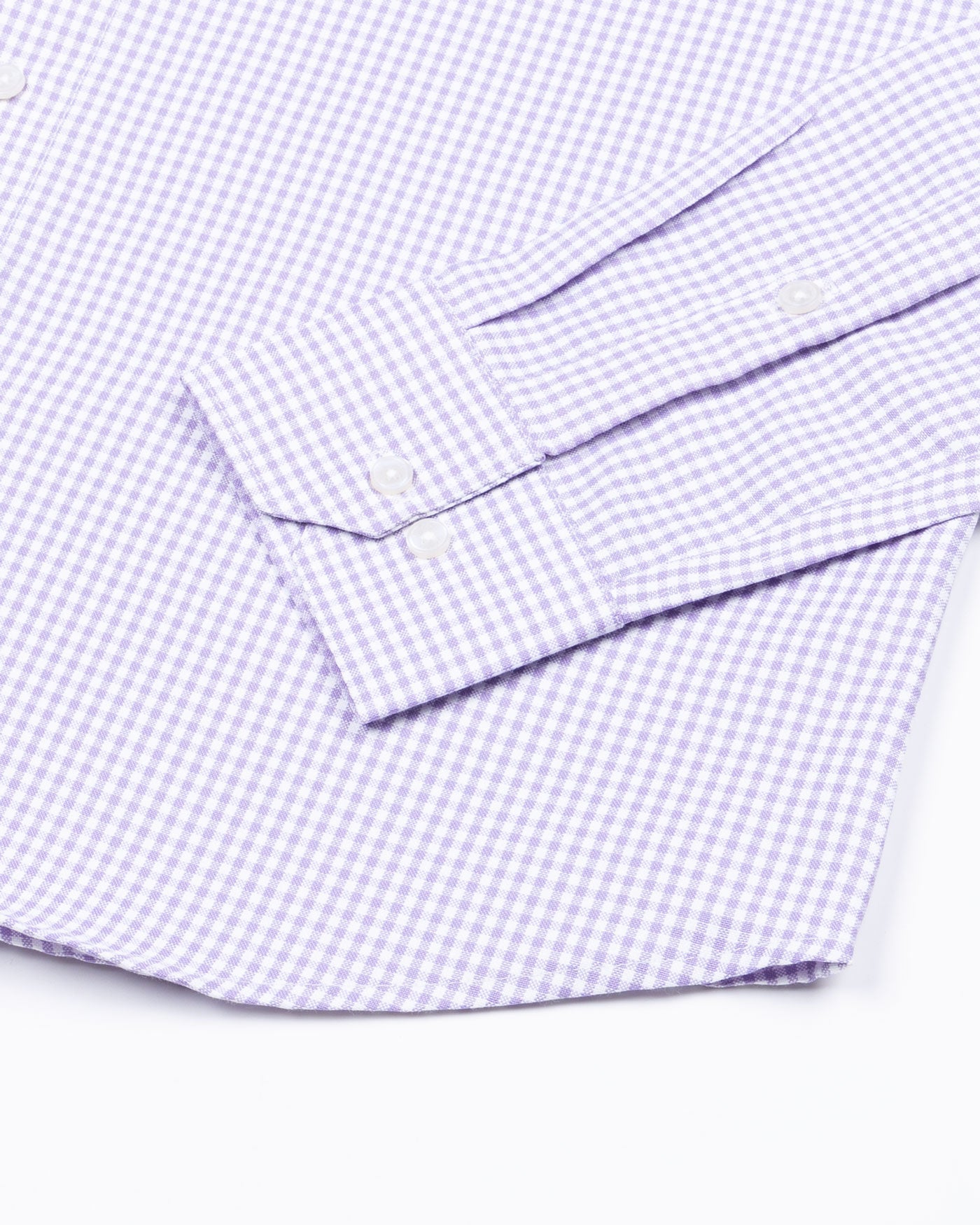 Primus Lavender Gingham Oxford Cotton Shirt - John Ellies