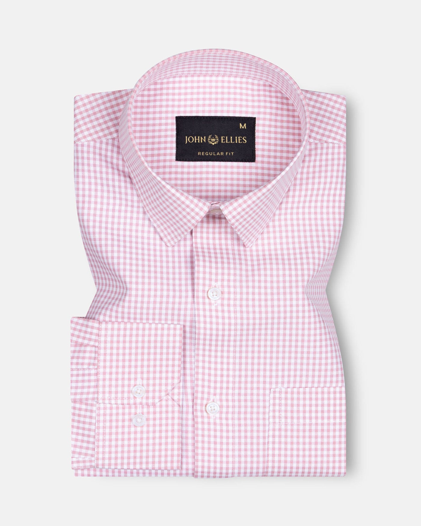 Primus Pink Gingham Oxford Cotton Shirt - John Ellies