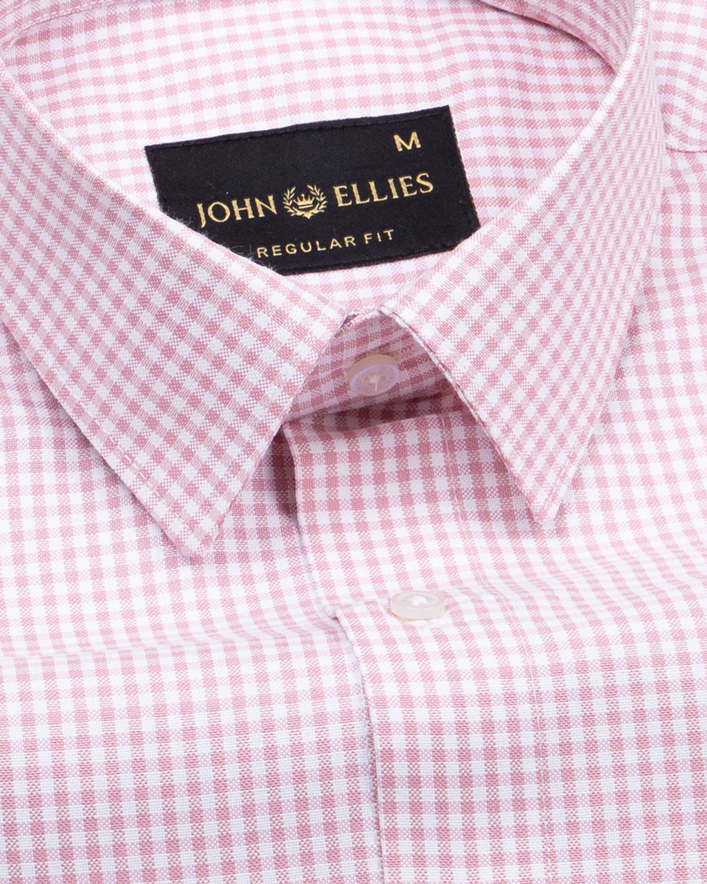 Primus Pink Gingham Oxford Cotton Shirt - John Ellies