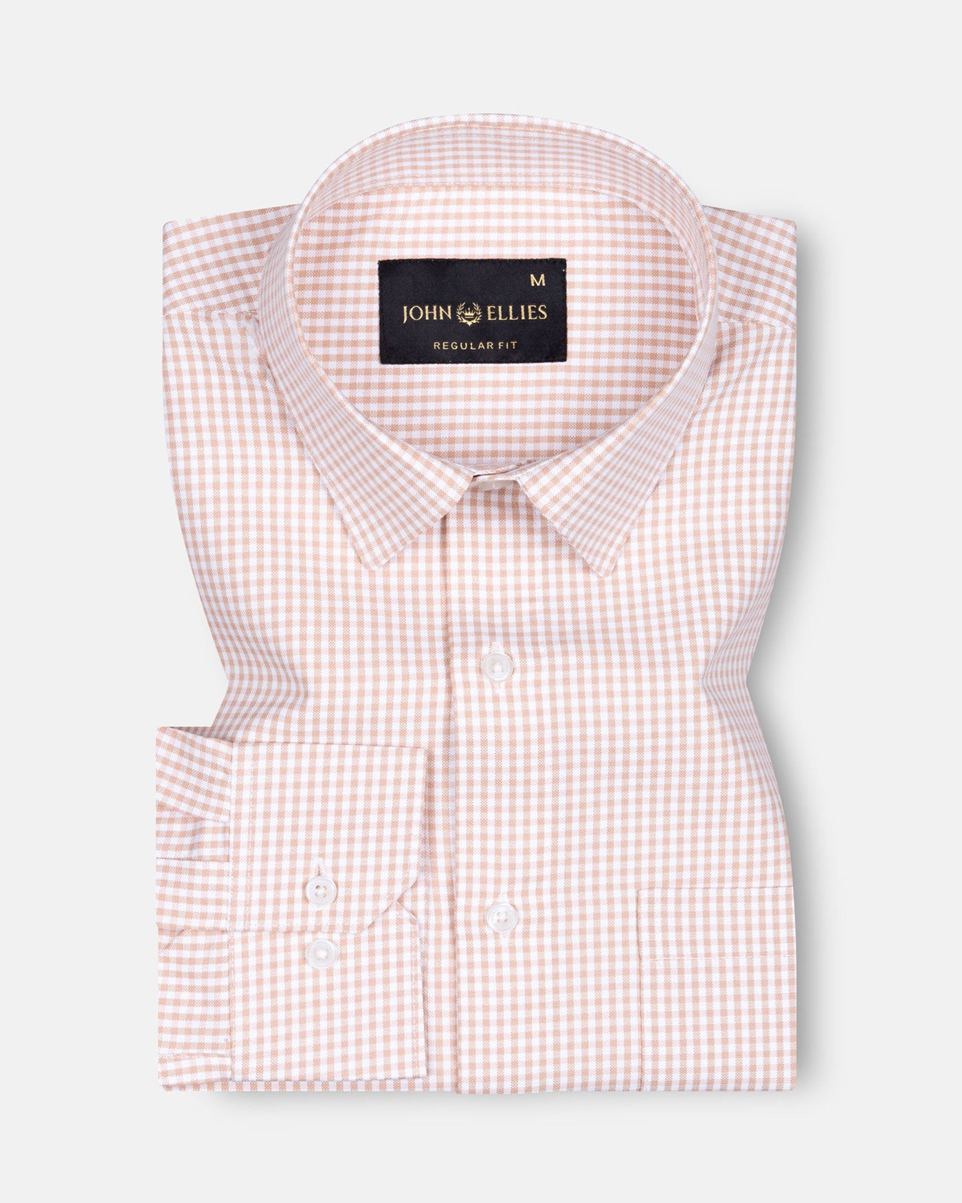 Primus Brown Gingham Oxford Cotton Shirt - John Ellies