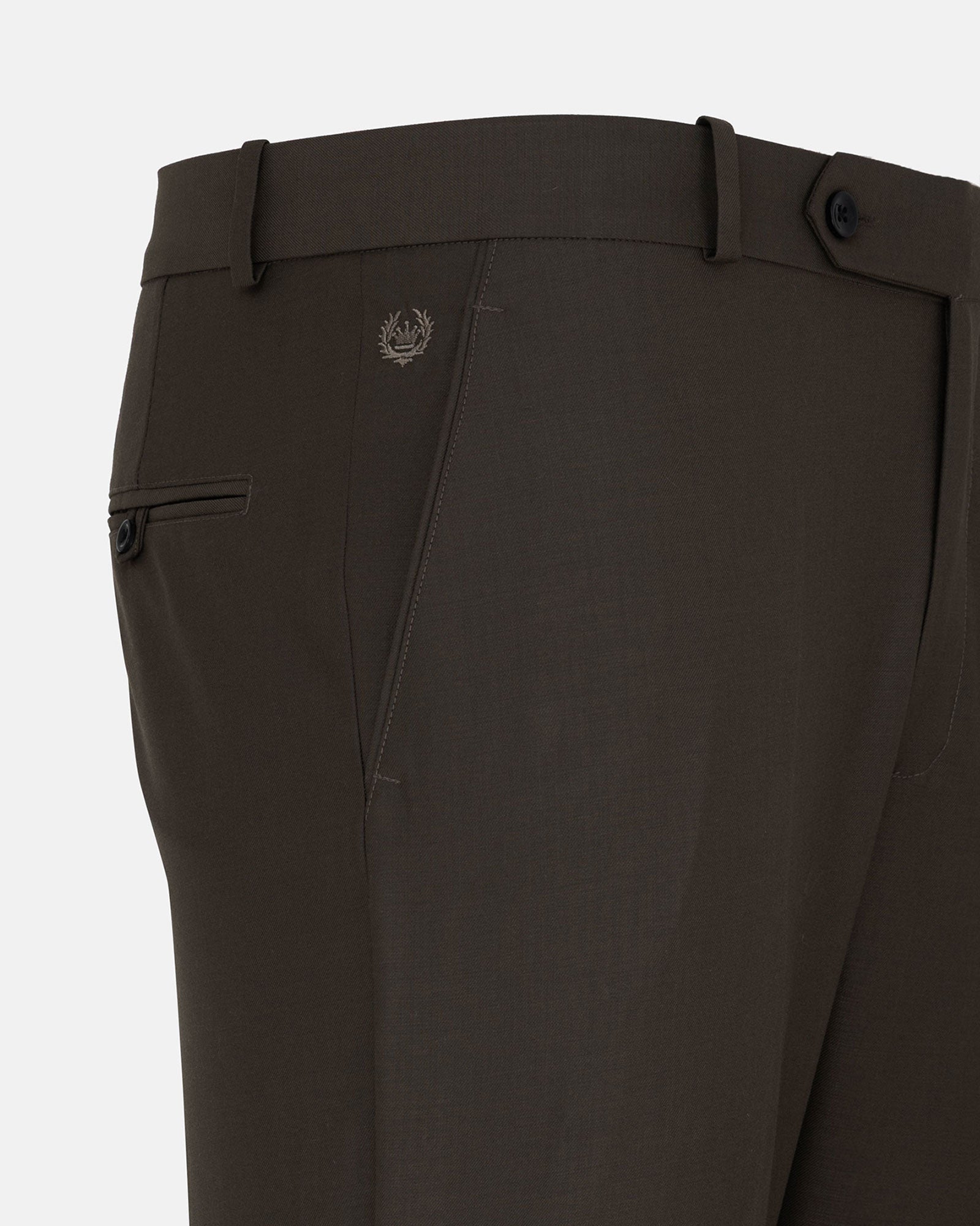 Reson Dark Olive Formal Cotton Pant - John Ellies